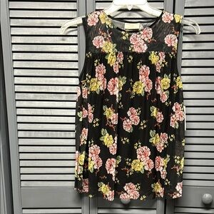 NWT Bobbie Brooks Pink and Green Pleated Tank Top sizes S and M